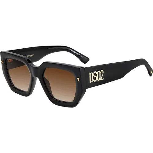 Schwarze/braune getönte Sonnenbrille , unisex, Größe: 53 MM - Dsquared2 - Modalova