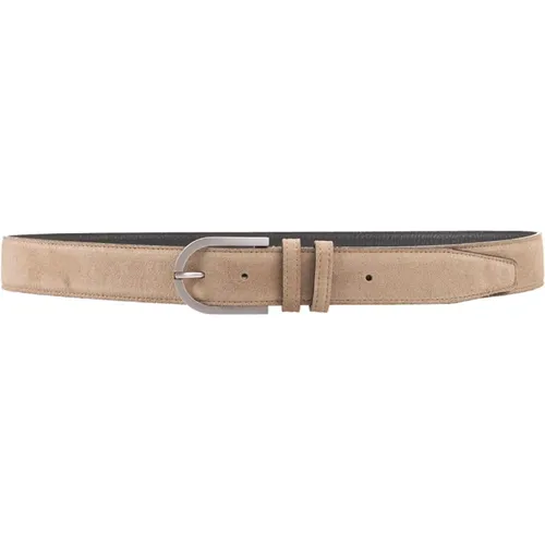 Minimalist Style Beige Suede Belt , male, Sizes: 85 CM - Kiton - Modalova