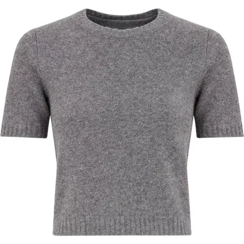 Grey Knitted Sweater Crewneck Ribbed Finish , female, Sizes: M, S - Maison Margiela - Modalova