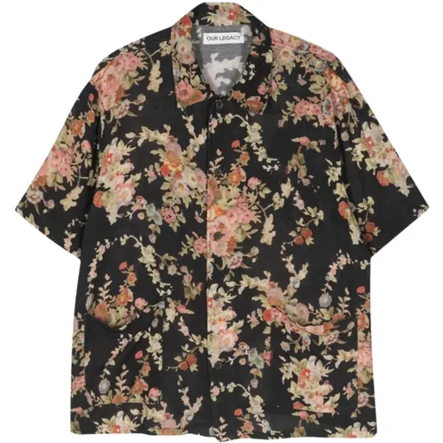 Floral Tapestry Short Sleeve Shirt , male, Sizes: XL, L, M - Our Legacy - Modalova