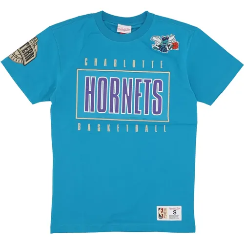 Charlotte Hornets Vintage Logo Tee , male, Sizes: XL - Mitchell & Ness - Modalova