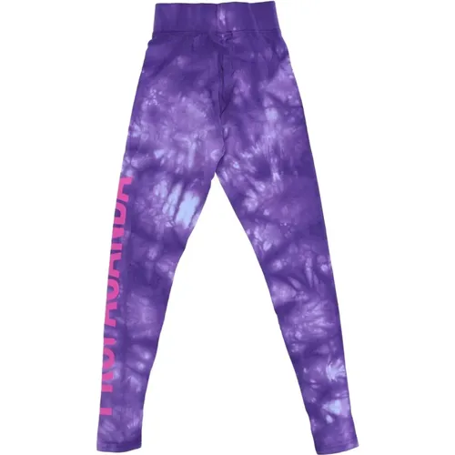 Lila Tie-Dye Leggings Damen Bequem , Damen, Größe: M - Propaganda - Modalova