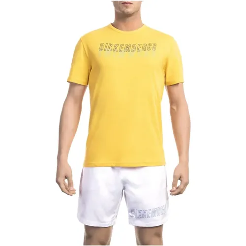 Herren Logo Front Print T-Shirt , Herren, Größe: M - Bikkembergs - Modalova