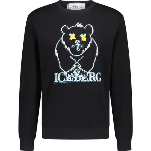 Printed Cotton Sweatshirt , male, Sizes: 2XL, M - Iceberg - Modalova