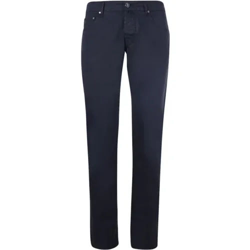 Klassische Blaue Slim-Fit Jeans , Herren, Größe: W32 L34 - Jacob Cohën - Modalova