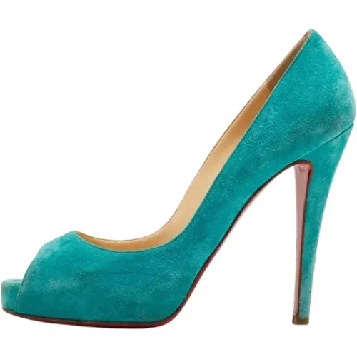 Pre-owned Suede heels , female, Sizes: 5 1/2 UK - Christian Louboutin Pre-owned - Modalova
