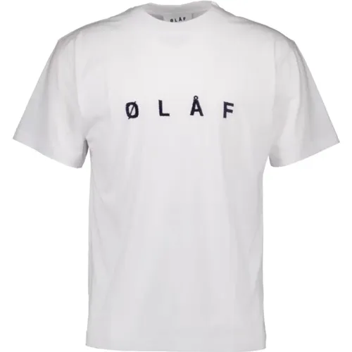 Embroidery Tee T-Shirt , male, Sizes: L, M, XS - Olaf Hussein - Modalova