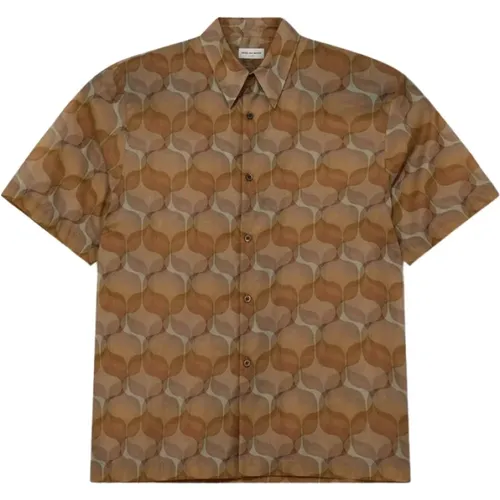 Silk Beige Shirt Classic Collar , male, Sizes: M, S - Dries Van Noten - Modalova