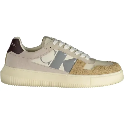 Sporty Beige Sneakers with Contrast Details , male, Sizes: 10 UK, 6 UK, 11 UK, 9 UK, 7 UK, 8 UK - Calvin Klein - Modalova