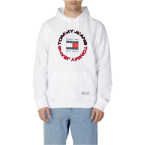 Weißer bedruckter Kapuzenpullover , Herren, Größe: XL - Tommy Jeans - Modalova