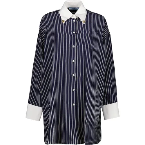 Striped Oversized Shirt , female, Sizes: S, XS - Prada - Modalova