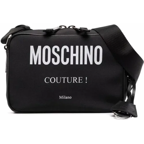 Men`s Crossbody Bag with Logo Print , male, Sizes: ONE SIZE - Moschino - Modalova
