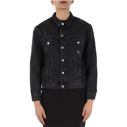 Denim Jacket with Logo Patch , female, Sizes: M, XS, L - Calvin Klein Jeans - Modalova