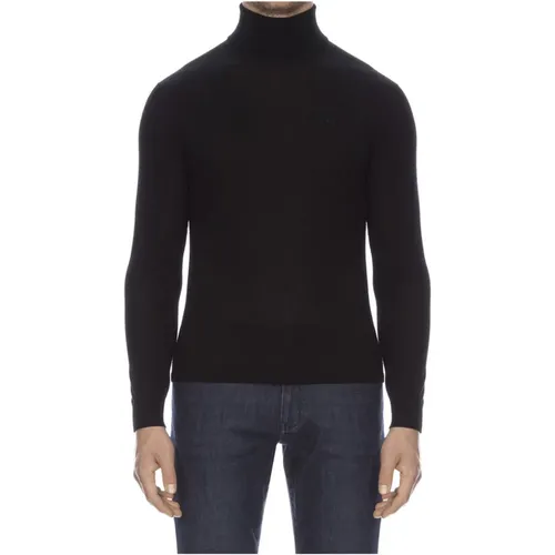 Schwarzer Merinowollpullover mit Logo , Herren, Größe: L - Armani Exchange - Modalova