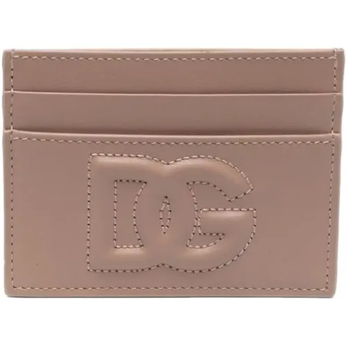 Tonal Logo Leather Cardholder , female, Sizes: ONE SIZE - Dolce & Gabbana - Modalova