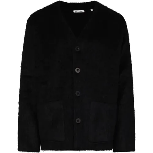Wool Blend Cardigan with V-Neck and Button Closure , male, Sizes: 2XL - Our Legacy - Modalova