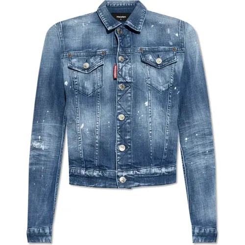 Denimjacke mit Vintage-Effekt , Damen, Größe: S - Dsquared2 - Modalova