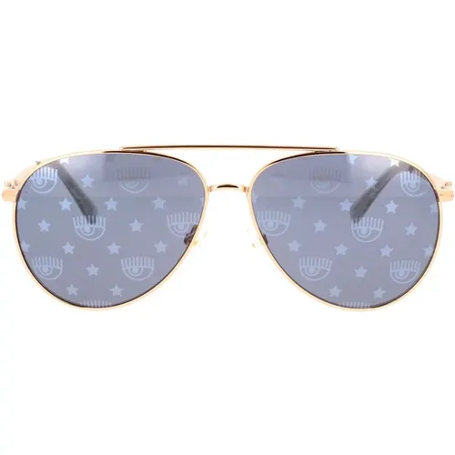 Chic Aviator Sonnenbrille mit Eyelike Logo und Sternendetails - Chiara Ferragni Collection - Modalova