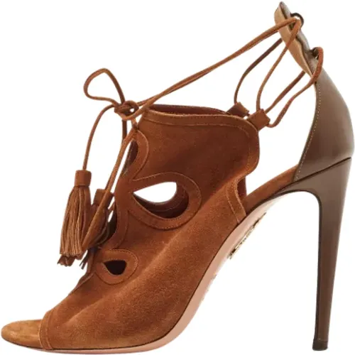 Pre-owned Leder sandals , Damen, Größe: 38 1/2 EU - Aquazzura Pre-owned - Modalova