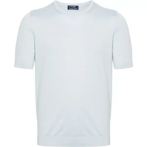 Luxury Silk T-shirt Made in Italy , male, Sizes: L, 3XL, XL, 2XL - Barba - Modalova