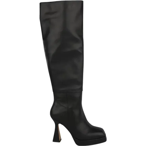 Leather Ankle Boots with Square Toe , female, Sizes: 7 UK, 6 UK, 2 UK, 3 UK, 5 UK, 4 UK, 8 UK - Alma en Pena - Modalova