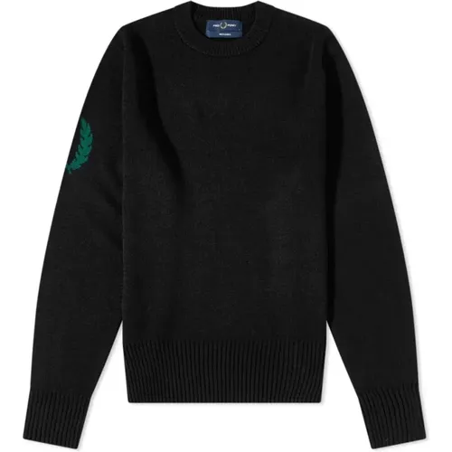 Classic Wool Crew Sweat with Laurel Wreath , male, Sizes: XL - Fred Perry - Modalova