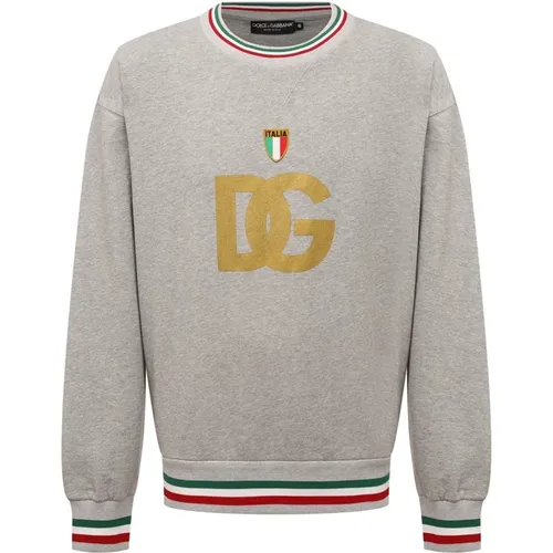 Cotton Sweatshirt with Logo Detail , male, Sizes: M, S - Dolce & Gabbana - Modalova