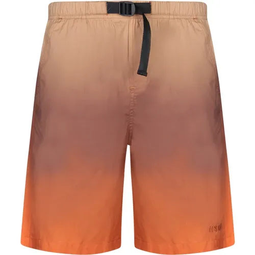 Baumwoll Bermuda Shorts mit Elastischem Bund , Herren, Größe: L - Msgm - Modalova