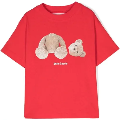 Bärenmotiv Logo-Druck Rundhalsausschnitt,T-Shirts und Polos mit Bärenmotiv - Palm Angels - Modalova