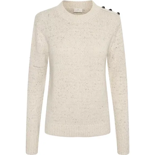 Soft Knit Sweater with Button Detail , female, Sizes: M, XS, XL, S - Kaffe - Modalova