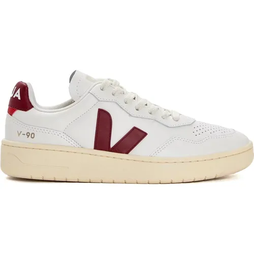 Weiße Marsala Leder Sneakers , Damen, Größe: 38 EU - Veja - Modalova