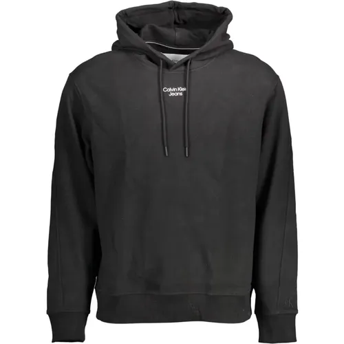 Cotton Hooded Sweater with Logo Print , male, Sizes: XL, 2XL, S - Calvin Klein - Modalova