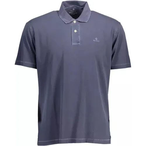 Blaues Baumwoll-Poloshirt mit Stickerei - Gant - Modalova