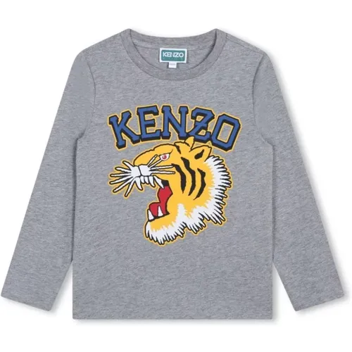 Tiger Print Baumwoll Jersey T-shirt - Kenzo - Modalova