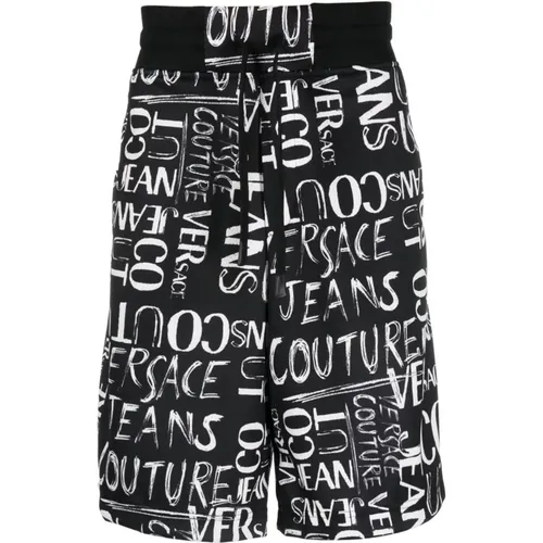 Logo-Print Track Shorts , male, Sizes: XS, XL - Versace Jeans Couture - Modalova