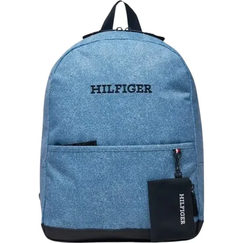 Hellblaue Denim-Tasche mit Verstellbaren Riemen - Tommy Hilfiger - Modalova