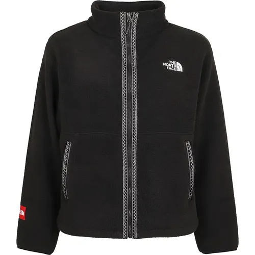 Schwarze Fleece-Zip-Jacke , Herren, Größe: M - The North Face - Modalova