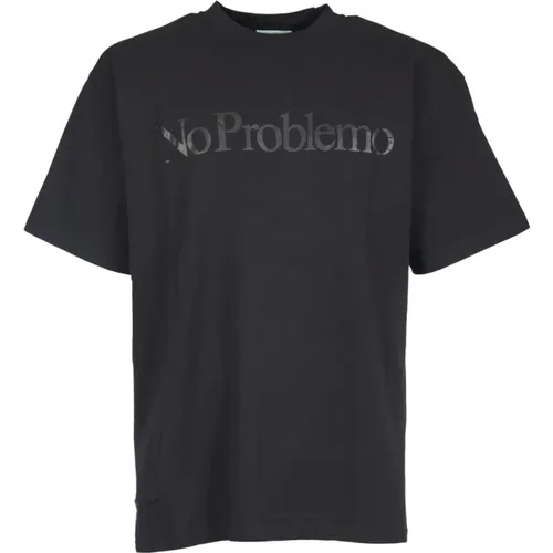 No Problemo T-Shirt mit Slogan-Print , Herren, Größe: M - Aries - Modalova