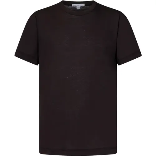 Braune Crewneck T-Shirts und Polos , Herren, Größe: M - James Perse - Modalova