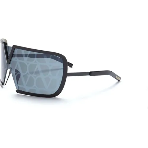 Romask Sunglasses - Iron/Dark Grey Monogram , unisex, Sizes: ONE SIZE - Valentino - Modalova