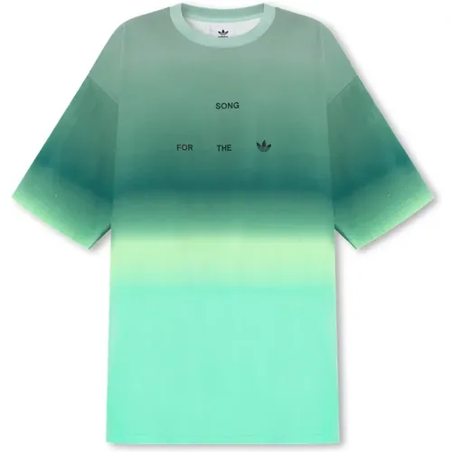 Grünes Zerstörtes Logo T-Shirt - adidas Originals - Modalova
