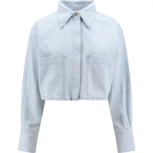 Pointed Collar Shirt 100% Cotton , female, Sizes: M - pinko - Modalova