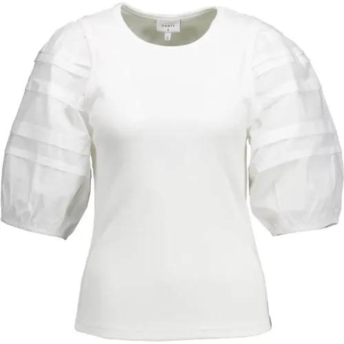 Elegantes Elyse Weiß Puffärmel T-Shirt , Damen, Größe: L - Dante 6 - Modalova