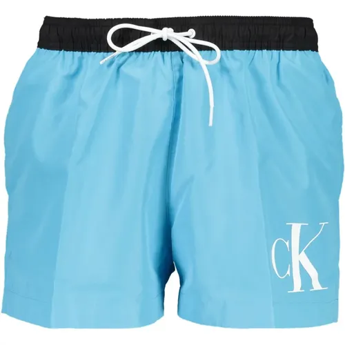 Blaue Herren Badehose mit Taschen - Calvin Klein - Modalova