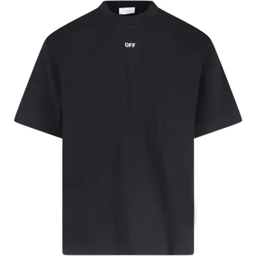 Schwarzes Logo T-Shirt und Polo , Herren, Größe: S - Off White - Modalova