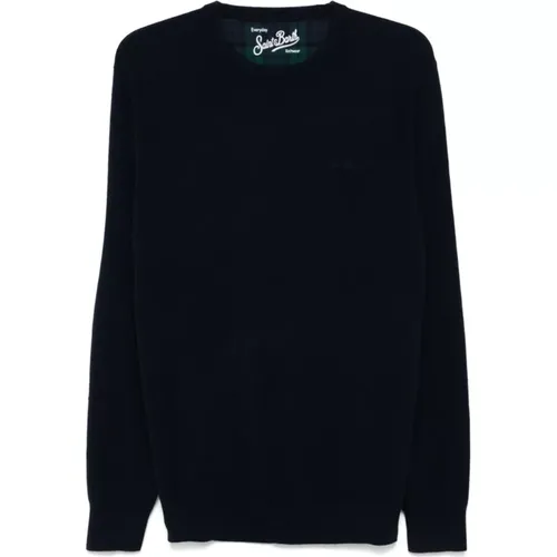 Wool-Cashmere Sweater with Logo , male, Sizes: S, L, M - MC2 Saint Barth - Modalova