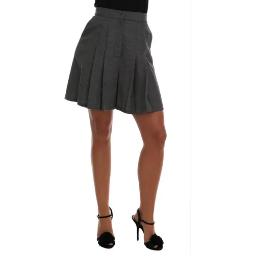 Graue Woll-High-Waist-Mini-Shorts - Dolce & Gabbana - Modalova