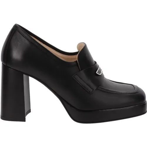 High-Quality Leather Heels for Women , female, Sizes: 3 UK, 7 UK, 4 UK, 6 UK - Nerogiardini - Modalova