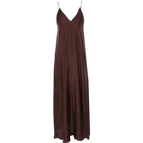 Braunes Kleid Eleganter Stil , Damen, Größe: 2XS - Alysi - Modalova