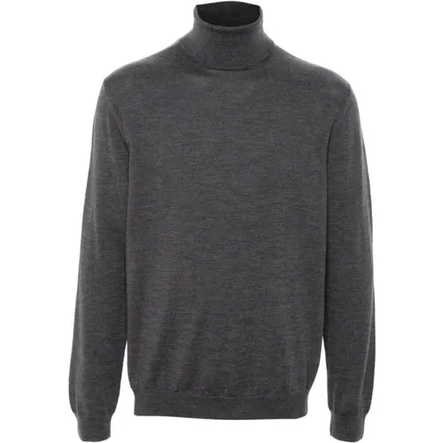 Grey Wool Roll Neck Sweater , male, Sizes: 3XL, 2XL, XL, L - Zanone - Modalova